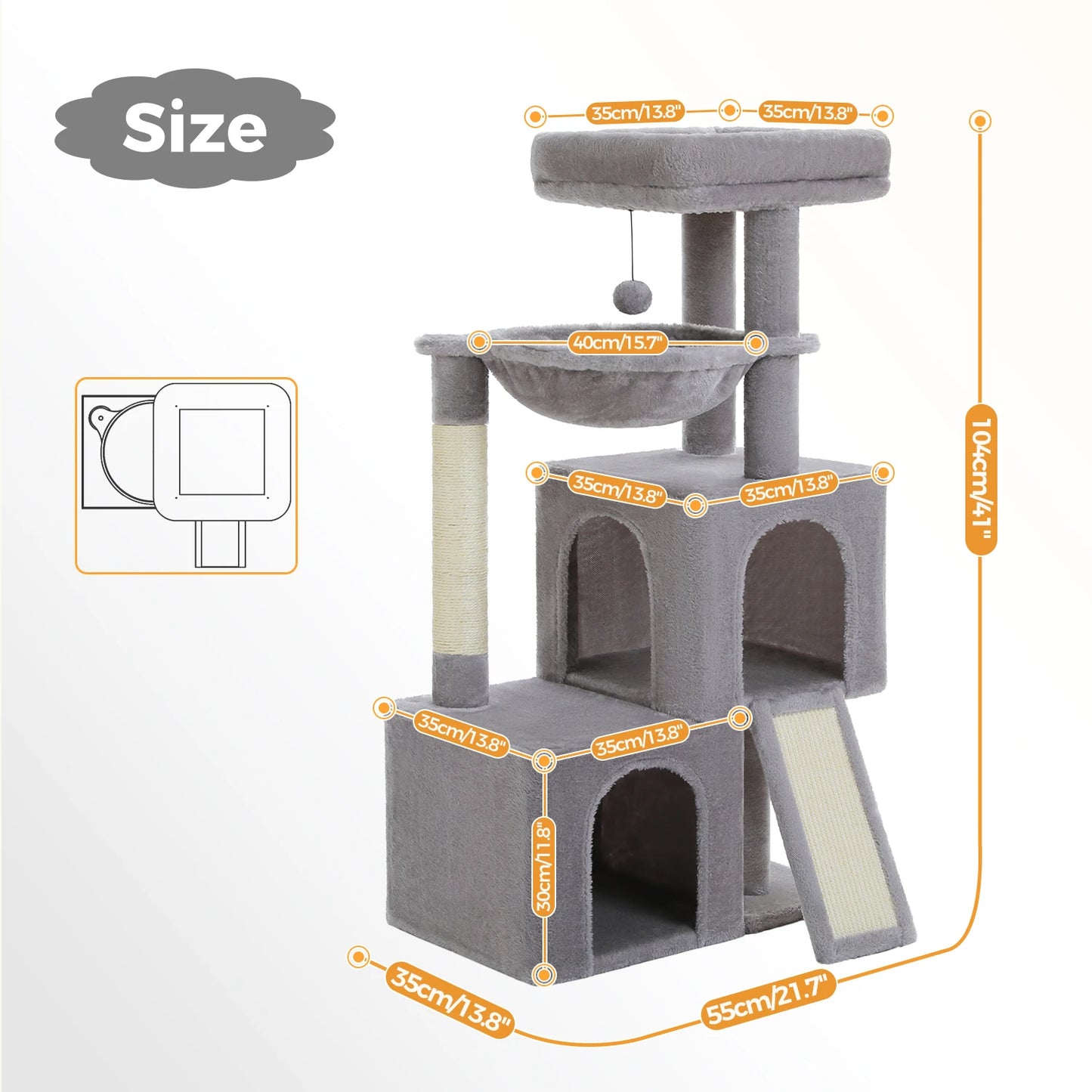 PAWZ Road Cat Tree with Multi-Level Tower and Sisal Condos