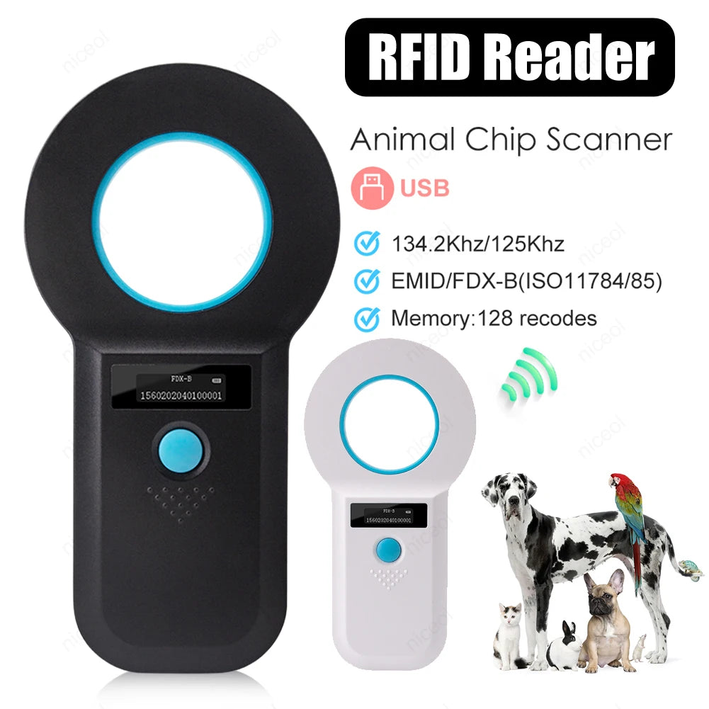 ALLOYSEED Handheld Animal Microchip Reader With OLED Display
