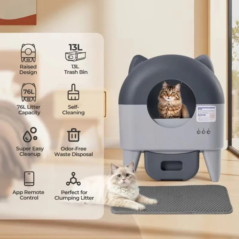 Lunapurr Automatic Self Cleaning Cat Litter Box Odor Control