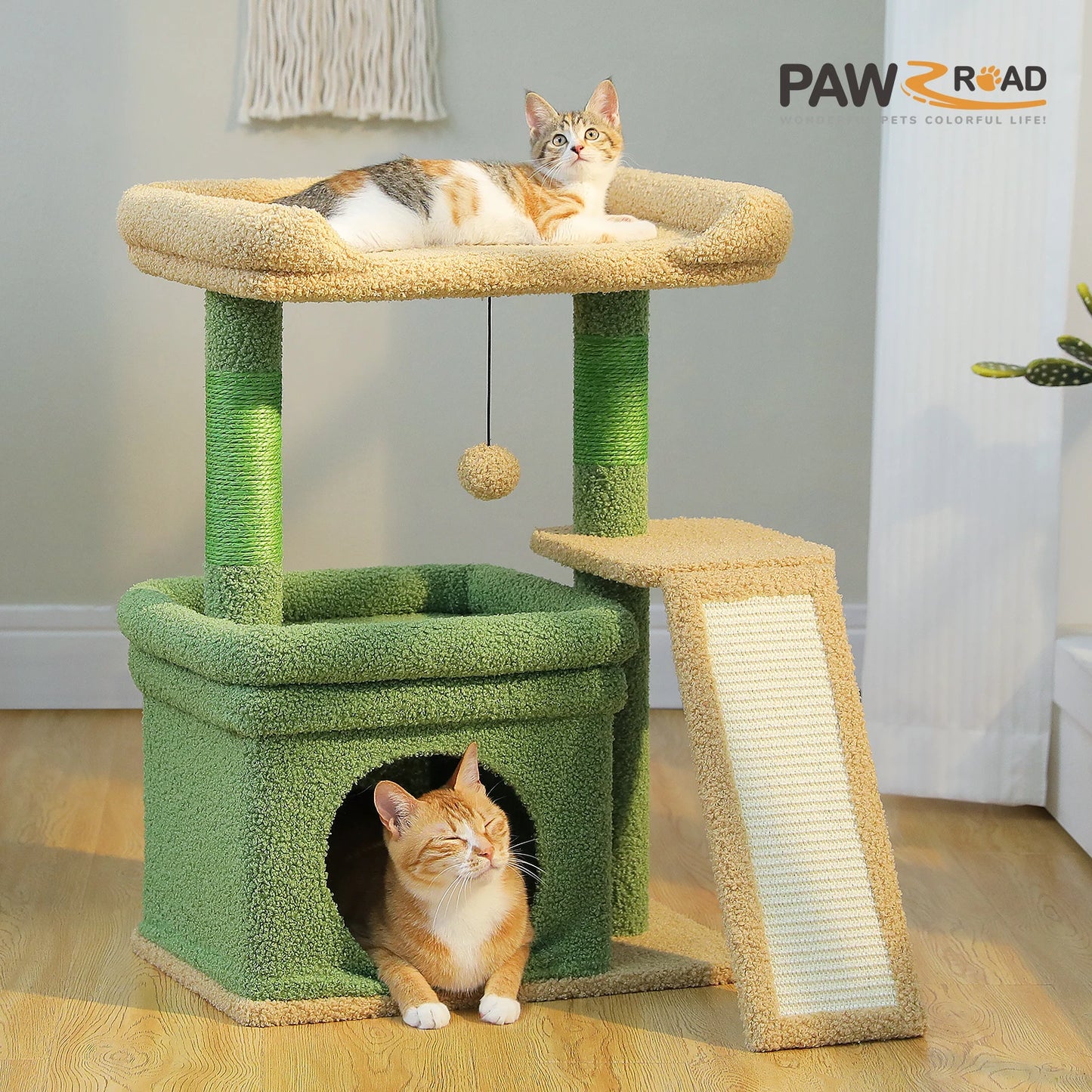 PAWZ Road Small Cat Tree Indoor Tower With Sisal Post
