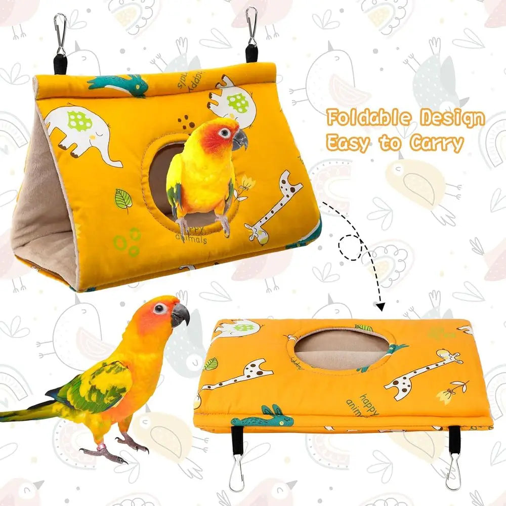Winter Warm Bird Nest House Velvet Hanging Hammock For Parrots