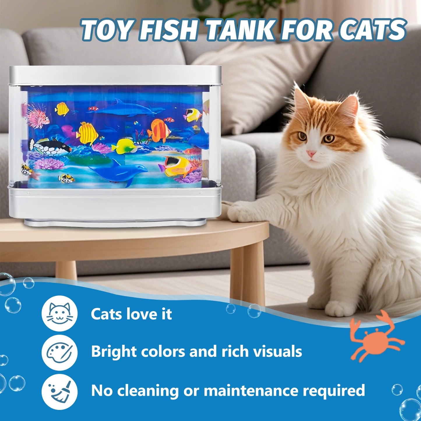 Hign-concerned Artificial Aquarium Lamp With Moving Fish Display