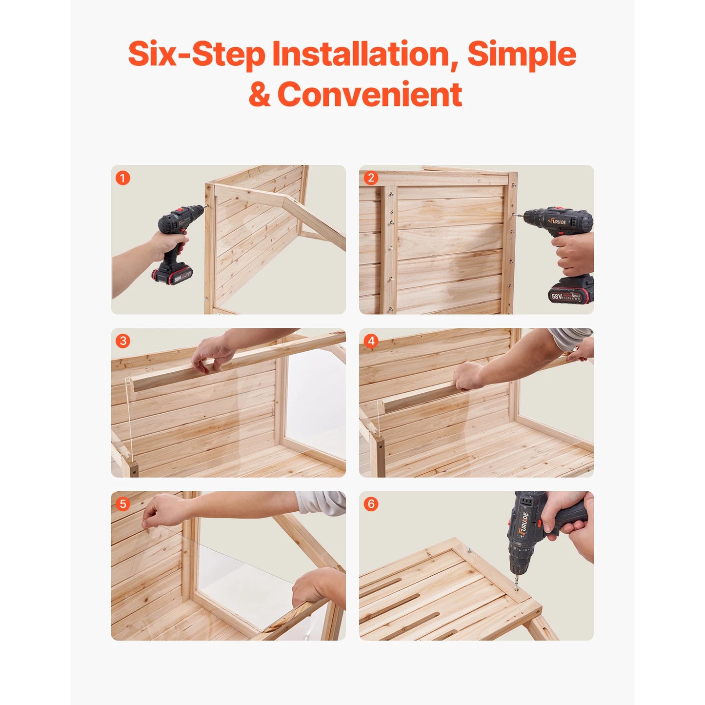 SucceBuy Wooden Hamster Cage Full View Open Top Ventilated Habitat