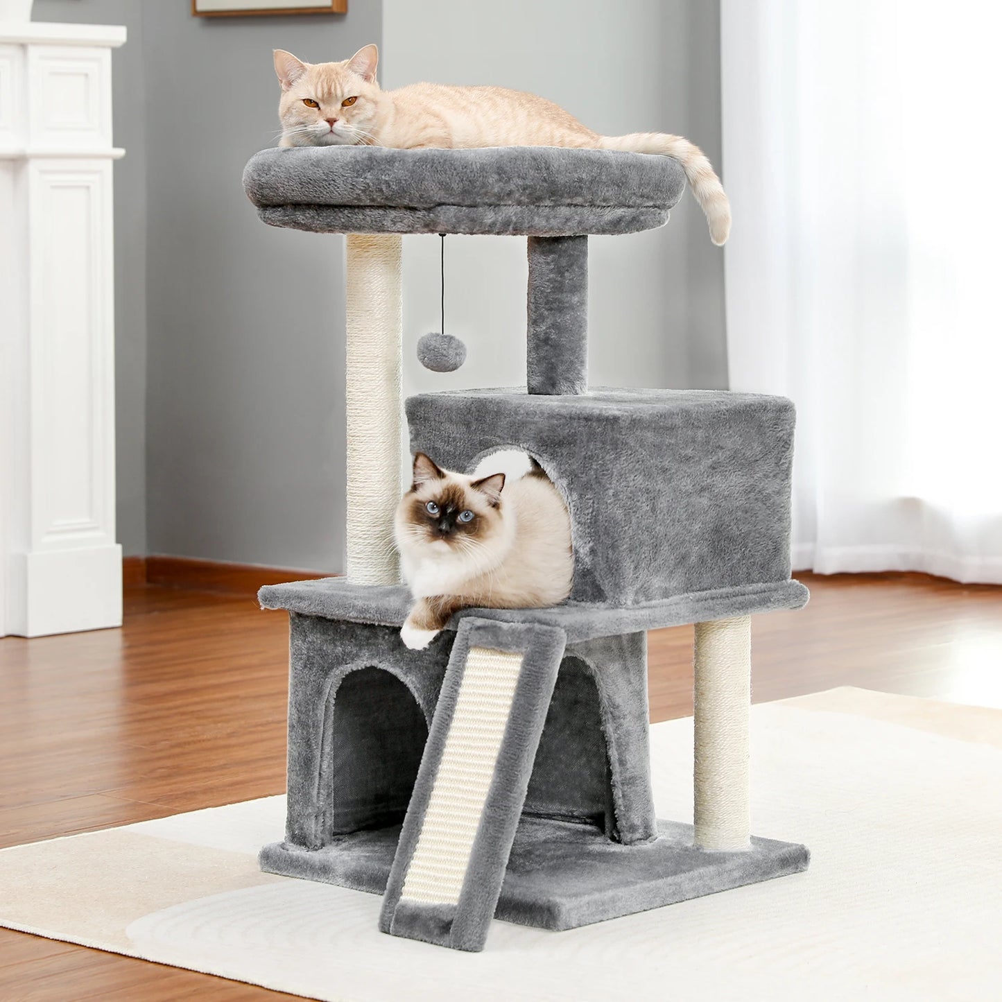PAWZ Road Cat Tree with Multi-Level Tower and Sisal Condos