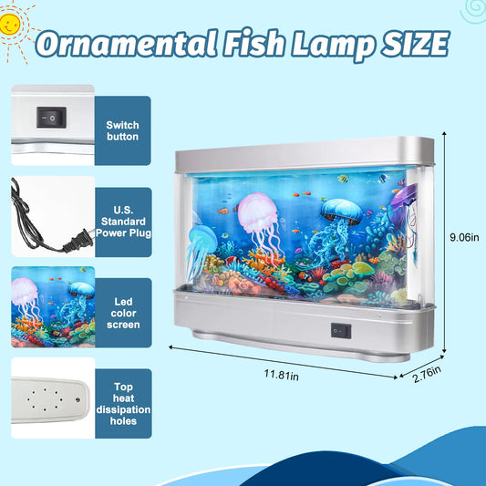 Hign-concerned Artificial Aquarium Lamp With Moving Fish Display