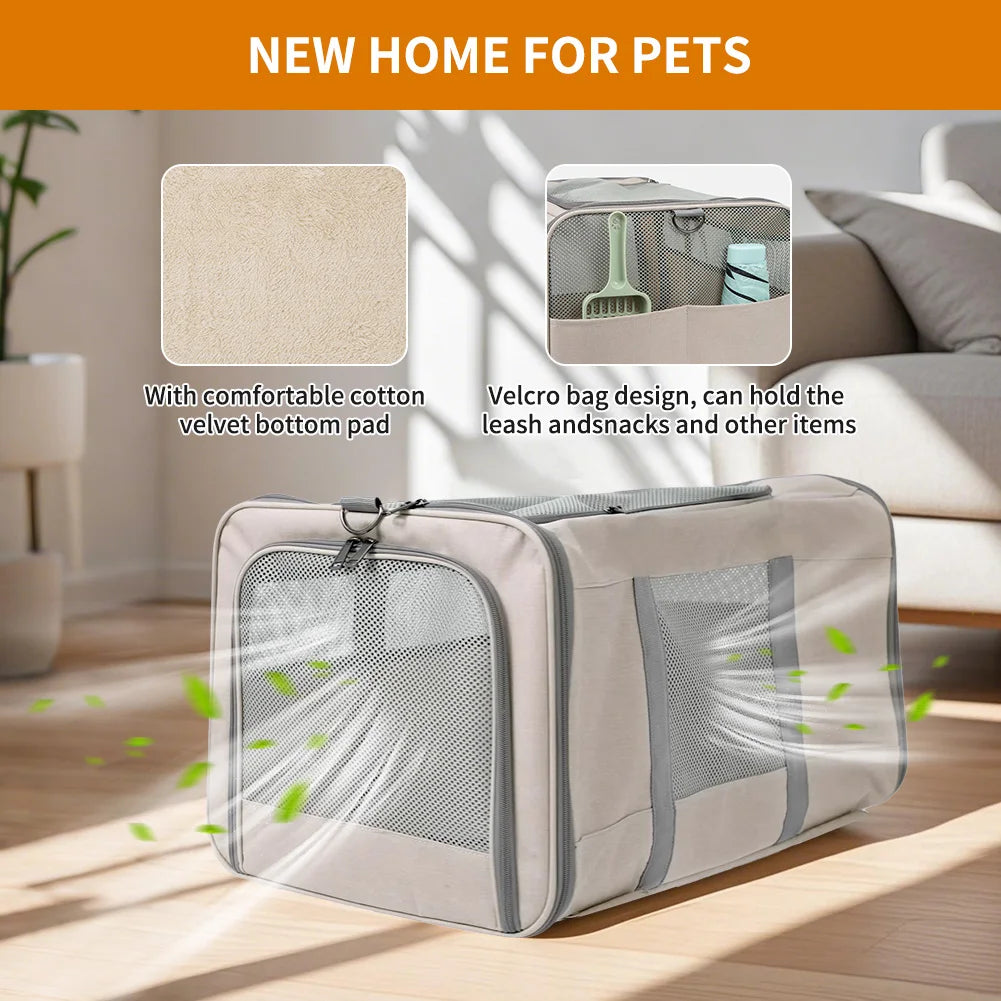 Cat Trolley for Two Cats with Wheels and Safety Belts