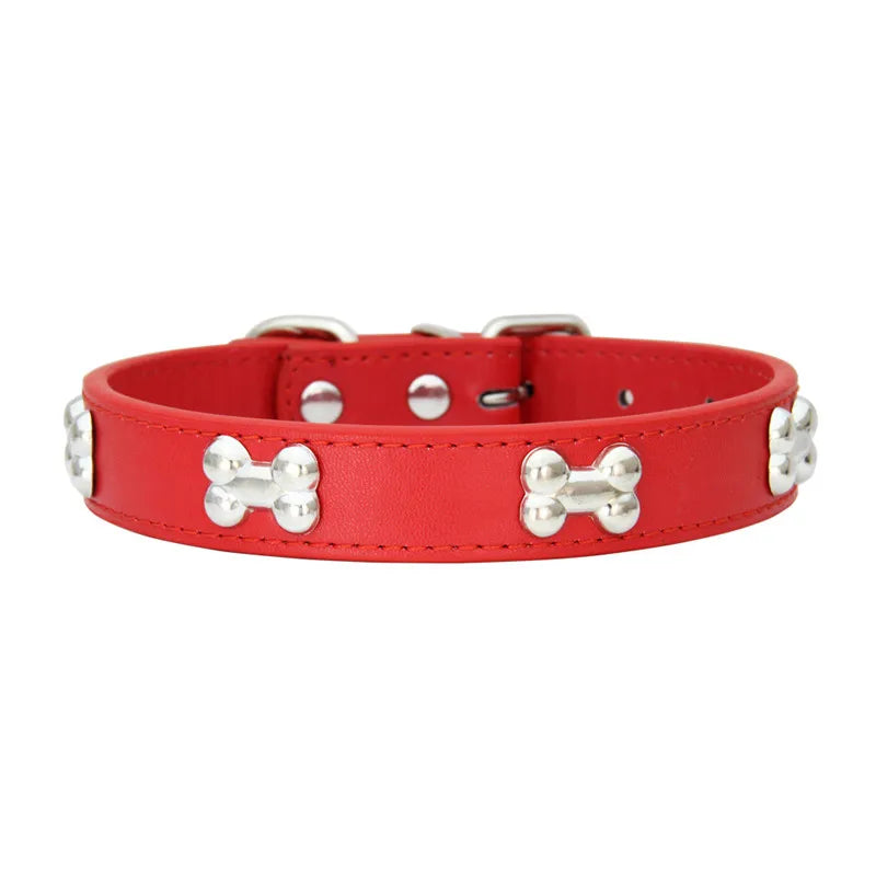 Bone Leather Durable Dog Collar For All Breeds Quality